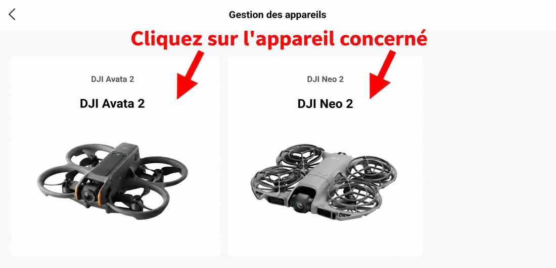 Cliquez sur l'appareil concerné.